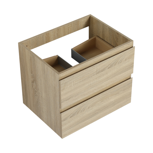 24-Inch Light Oak Plywood Wall-Mounted Bathroom Vanity Cabinet