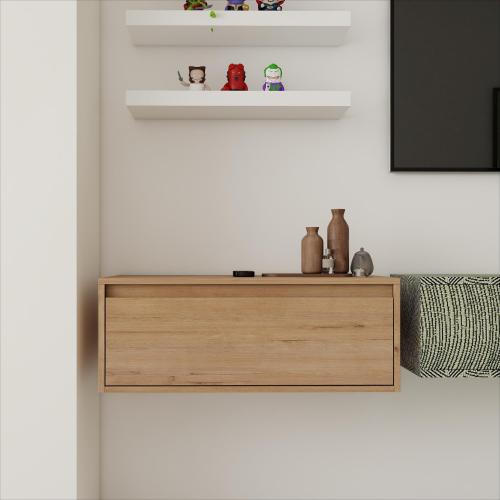 30-Inch Imitative Oak Plywood Floating Bathroom Vanity Cabinet