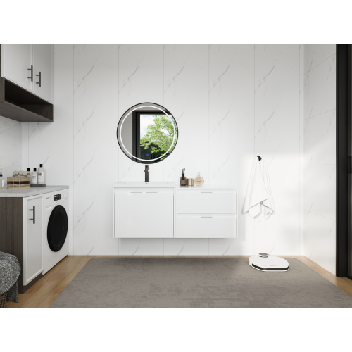 48-Inch Glossy White Plywood Modular Bathroom Vanity with Sink