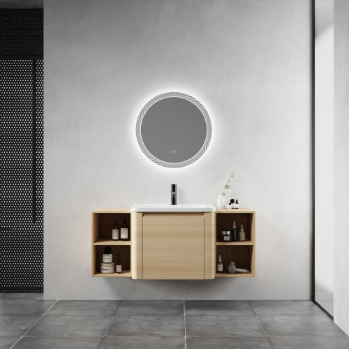 48-Inch American White Oak Plywood Wall-Mounted Bathroom Vanity
