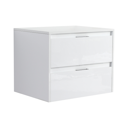 24-Inch Glossy White Plywood Wall-Mounted Bathroom Cabinet - 24" Glossy White - Plywood - Modern - Bathroom - Wall Mounted - Not Specified - 2 - Not Specified - Not Specified - Not Specified