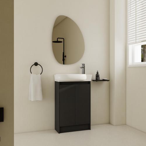 23-Inch Black Chestnut Plywood Bathroom Vanity with Sink, Modern