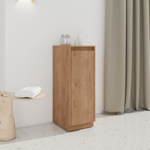 12-Inch Imitative Oak Plywood Freestanding Bathroom Storage Cabinet