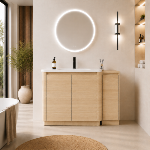 40-Inch American White Oak Plywood Bathroom Vanity with Ceramic Sink - 52"=40" American White Oak Vanity - Plywood - Modern - Bathroom - Not Specified - Not Specified