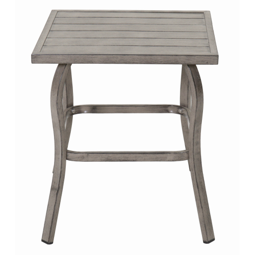 Grey Powder-Coated Steel Outdoor Side Table, 19.3 x 21.3 in.