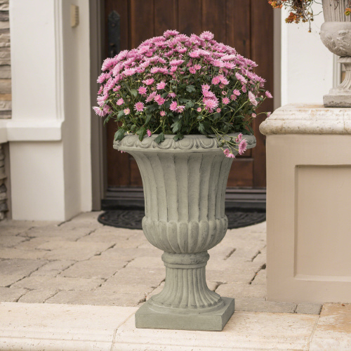 Antique Green 26.5-Inch Italian Magnesium Oxide Garden Planter Urn