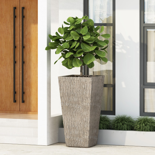 Wood-Tone Magnesium Oxide Garden Planter, 16.25-Inch x 31-Inch