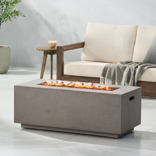 40-Inch 40,000 BTU Light Grey Magnesium Oxide Propane Fire Pit