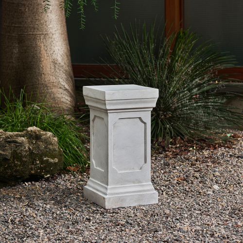 19.25-Inch Classic Square Magnesium Oxide Plant Stand, Antique White