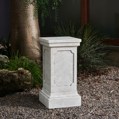 25.75-Inch Classic Square Magnesium Oxide Plant Pedestal, Antique White