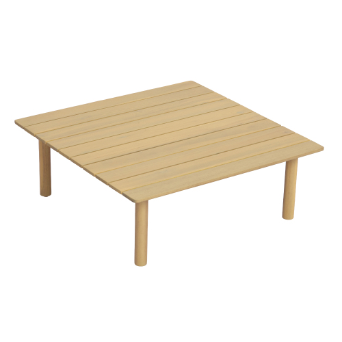 Light Brown Acacia Wood Outdoor Square Coffee Table, 29-Inch