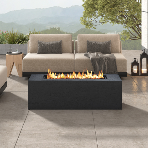 41.9-Inch Black Magnesium Oxide Propane Fire Pit, 40,000 BTU