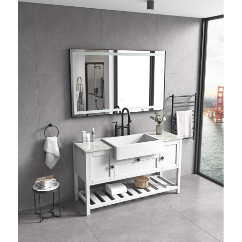 72 x 36 in. Matt Black Aluminium LED Bathroom Vanity Mirror