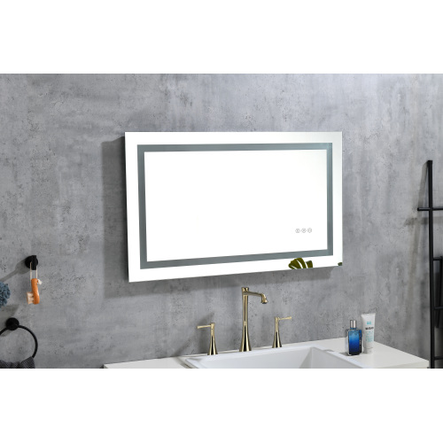 36 x 24-Inch White Aluminium LED Bathroom Mirror with Anti-Fog