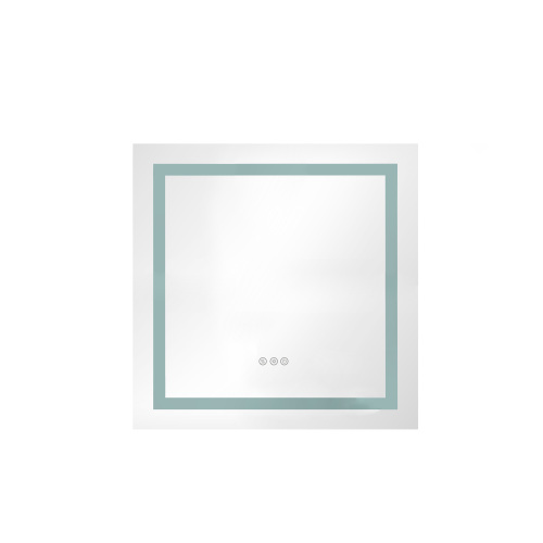 36-Inch White Aluminium LED Bathroom Mirror with Dual Lighting
