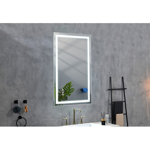 40 x 28-Inch White Aluminium LED Bathroom Mirror with Anti-Fog