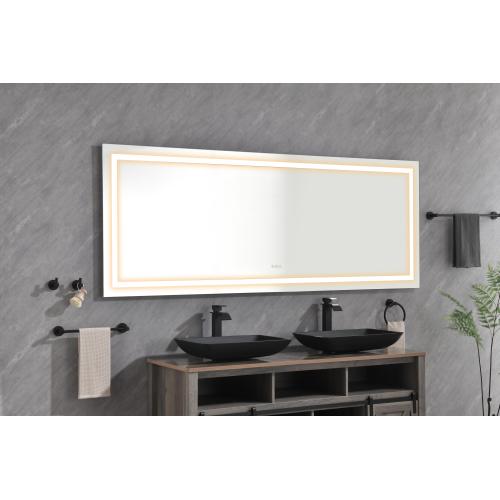 72 x 30-Inch White Aluminium LED Wall-Mounted Bathroom Mirror