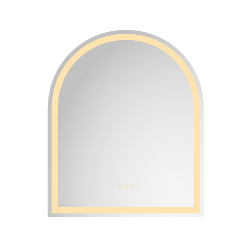 30 x 36 White Aluminium LED Bathroom Mirror with Anti-Fog & Dimmer