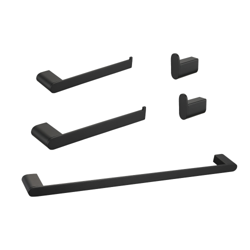 5-Piece Matte Black Stainless Steel Bathroom Hardware Set, 3.5 lb
