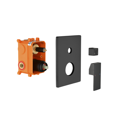 3-Way Solid Brass Shower Diverter Valve Kit in Matte Black