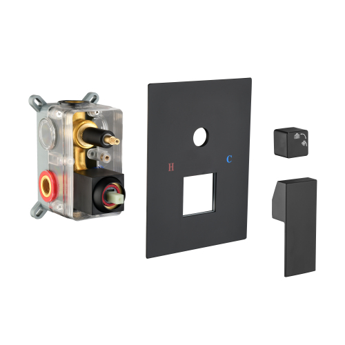 Matte Black Solid Brass 2-Way Shower Diverter Valve Rough-In Kit
