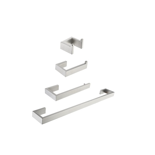 4-Piece Brushed Nickel Stainless Steel Bathroom Hardware Set