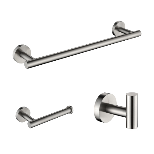 3-Piece Brushed Nickel Stainless Steel Bathroom Hardware Set