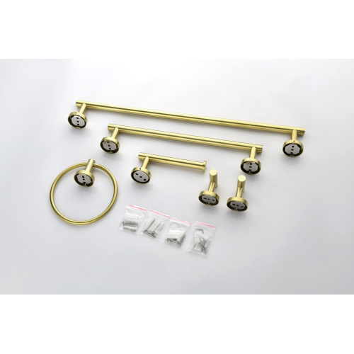 6-Piece Brushed Gold Stainless Steel Bathroom Hardware Set