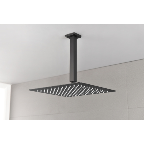 12-Inch Matte Black Stainless Steel High-Pressure Rain Shower Head
