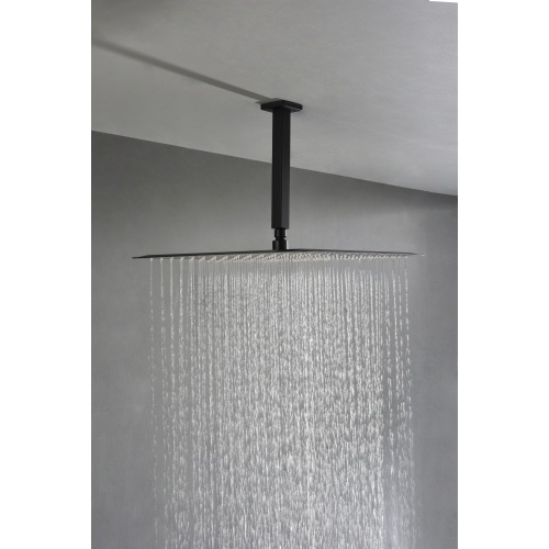 16-Inch Matte Black Stainless Steel Luxury Bathroom Shower Head