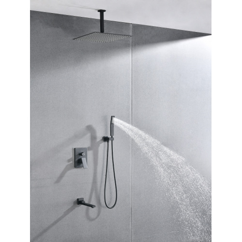16-Inch Stainless Steel Ceiling Shower Set with Handheld, Brushed Nickel