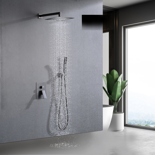 10-Inch Brass Rainfall Shower System with Handheld, Oil-Rubbed Bronze