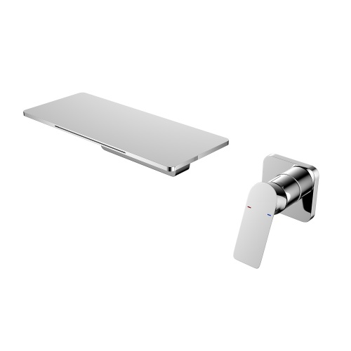 Chrome Waterfall Bathroom Sink Faucet, Brass, 16-Inch Height