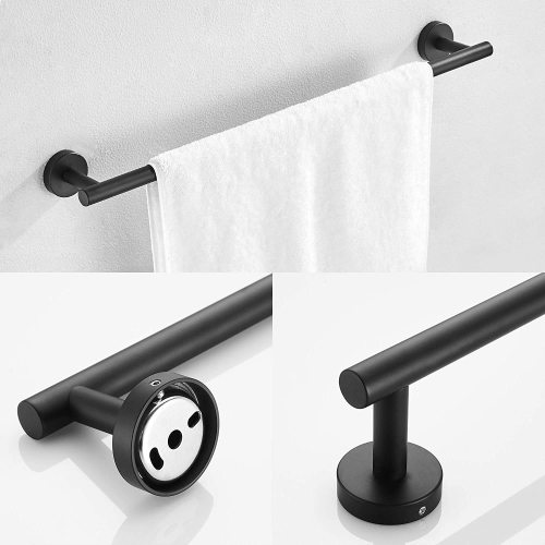 3-Piece Matte Black Stainless Steel Bathroom Hardware Accessory Set