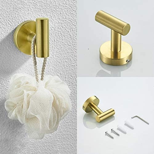 3-Piece Brushed Gold Stainless Steel Bathroom Hardware Set