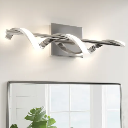 Modern 1-Light Dimmable LED Vanity Light in Chrome, Iron & PVC