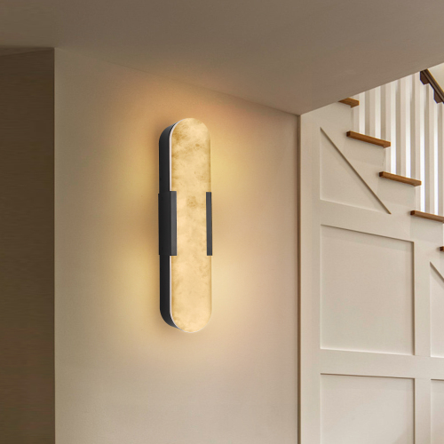 19.7-Inch Black Iron Modern Bathroom Wall Sconces, Set of 2