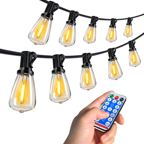 60-ft Black Copper Solar String Lights with Remote and USB Port