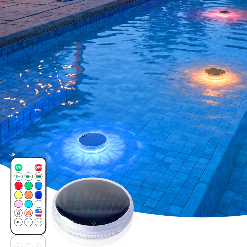 White Solar Floating Pool Light, 12-Light ABS+PC with Remote Control