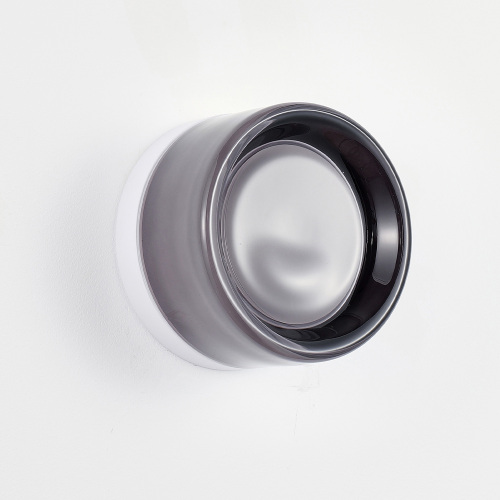 5.1-Inch Smoke Grey Aluminium Round LED Wall Light, Concave Design