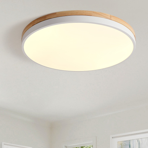 Dimmable White Iron LED Flush Mount Ceiling Light, 19.7-Inch, 5CCT