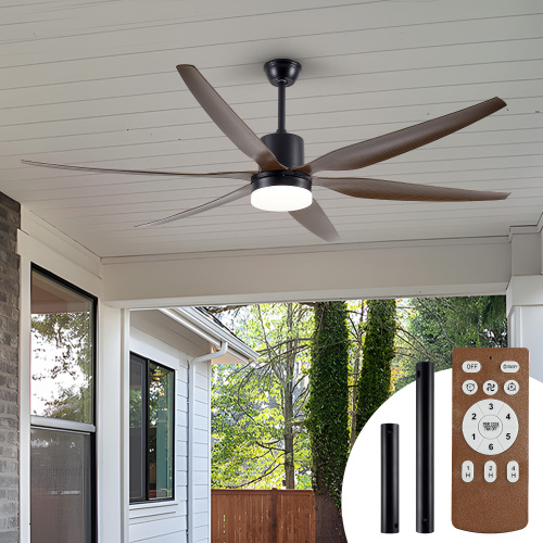 74-Inch Black Iron Ceiling Fan with Light, Remote and 6 Speeds