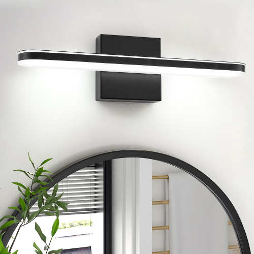 Modern 16-Inch Black Iron Dimmable LED Bathroom Vanity Light