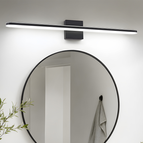 32-Inch Black Iron LED Bathroom Vanity Light, 16W Daylight White
