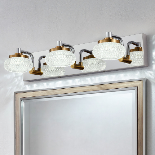Chrome 3-Light Dimmable Stainless Steel Bathroom Vanity Sconce