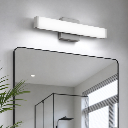 16-Inch Brushed Nickel Acrylic Square LED Bathroom Vanity Light Bar