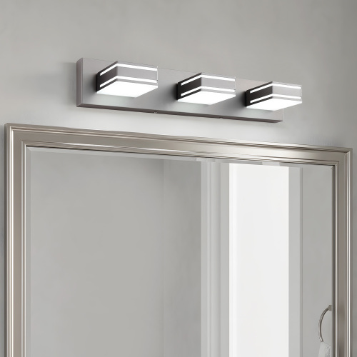 24-Inch Brushed Nickel 3-Light Iron LED Bathroom Vanity Fixture
