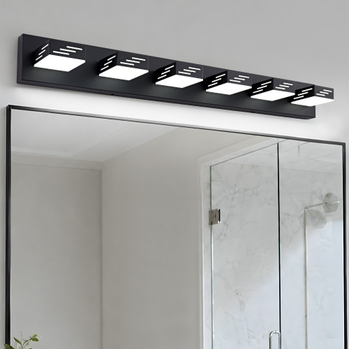 40.4-Inch Black Iron 6-Light Modern LED Vanity Wall Light Fixture