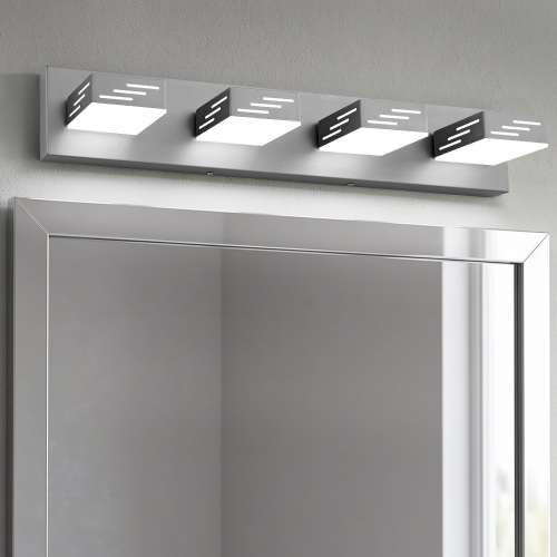 30-Inch 4-Light Brushed Nickel Iron Bathroom Vanity Light Fixture