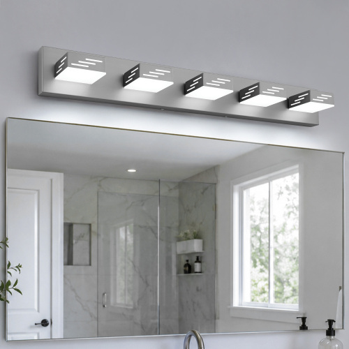 33.5-Inch 5-Light Brushed Nickel Iron Vanity Light for Bathrooms